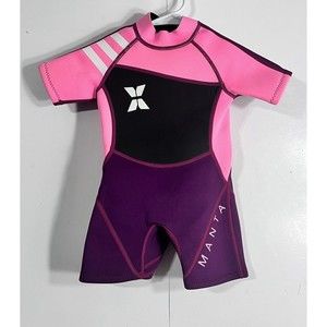 Manta Dive Surf Swim Wetsuit Kids Sz Small S Pink Purple Girls Zipper